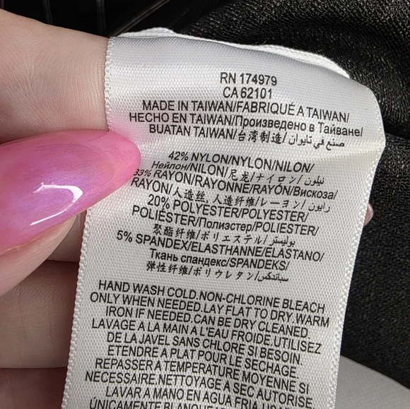 BCBGMaxAzria Pinstripe Faux Wrap Sheath Dress Size Small Belted Black B-2114 - Picture 4 of 6